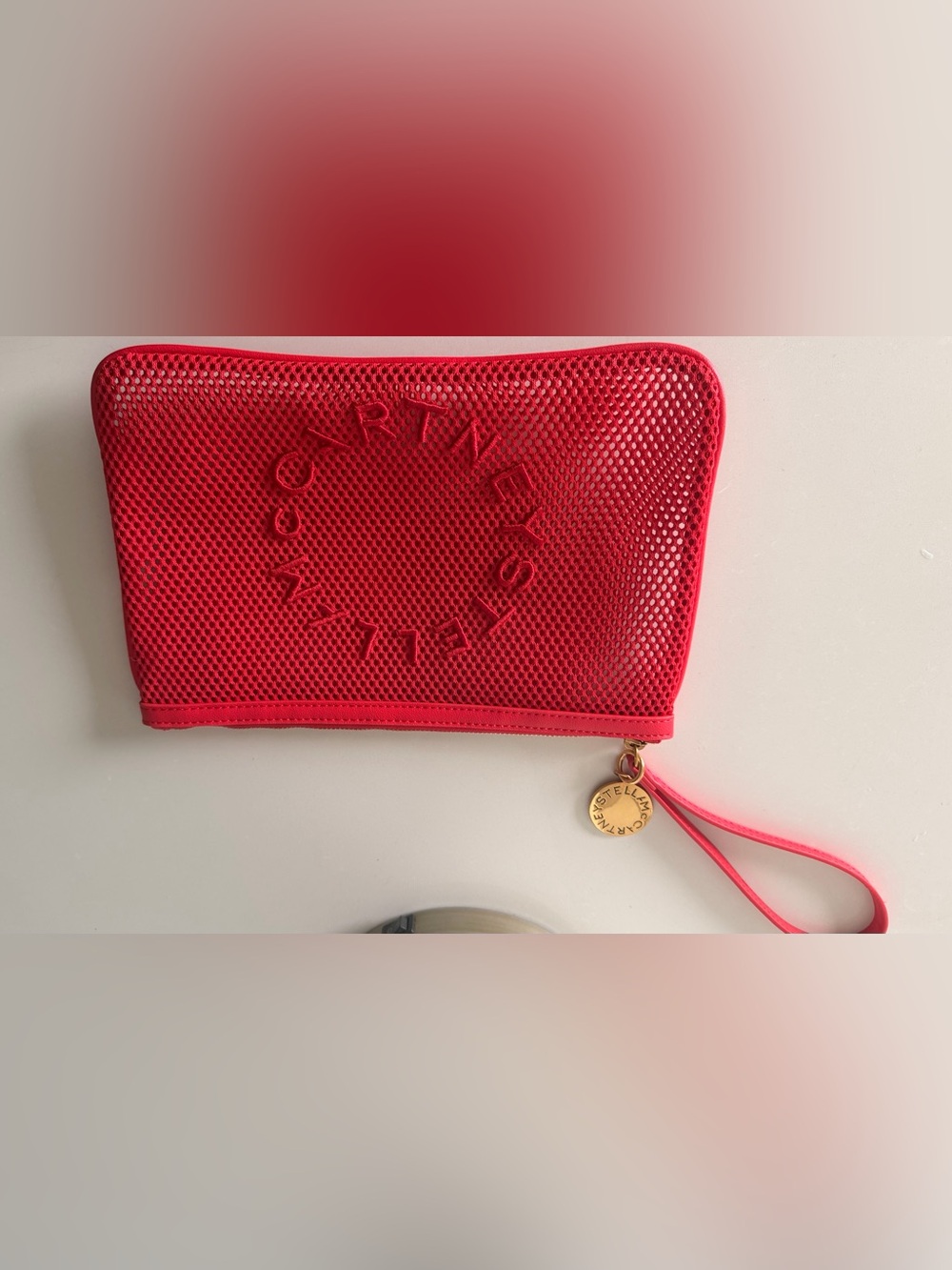 Stella McCartney X H&M Red Mesh Wristlet  with Gold Logo Charm